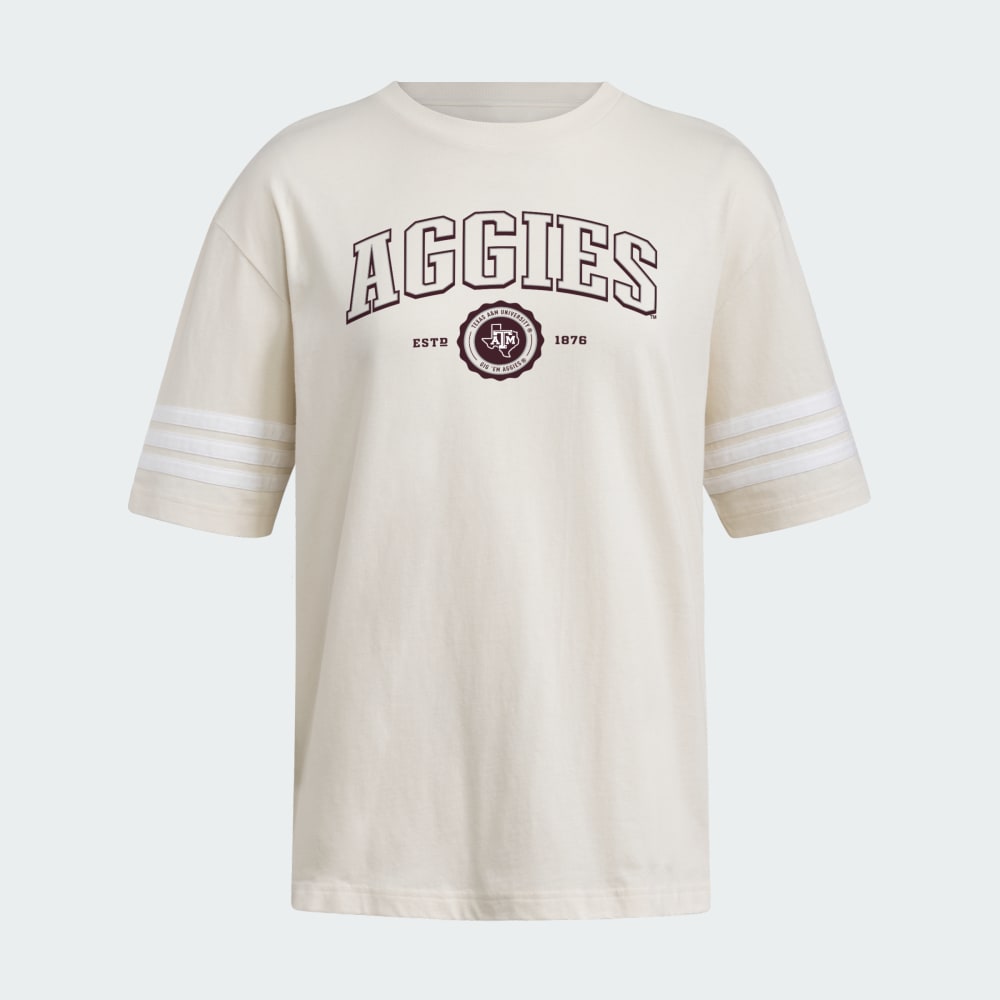 

Футболка Adidas Texas A&M Aggies Women's Exclusive 3-Stripes Tee, цвет Wonder White/White/Ncaa-Tam-741