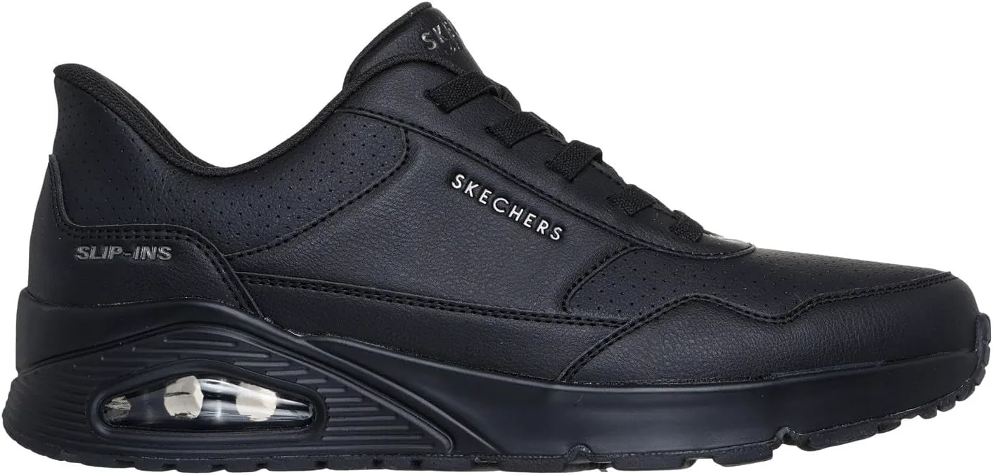 Мужские слипоны Skechers Uno - Banksia Luxe без использования рук, черный — фото 3