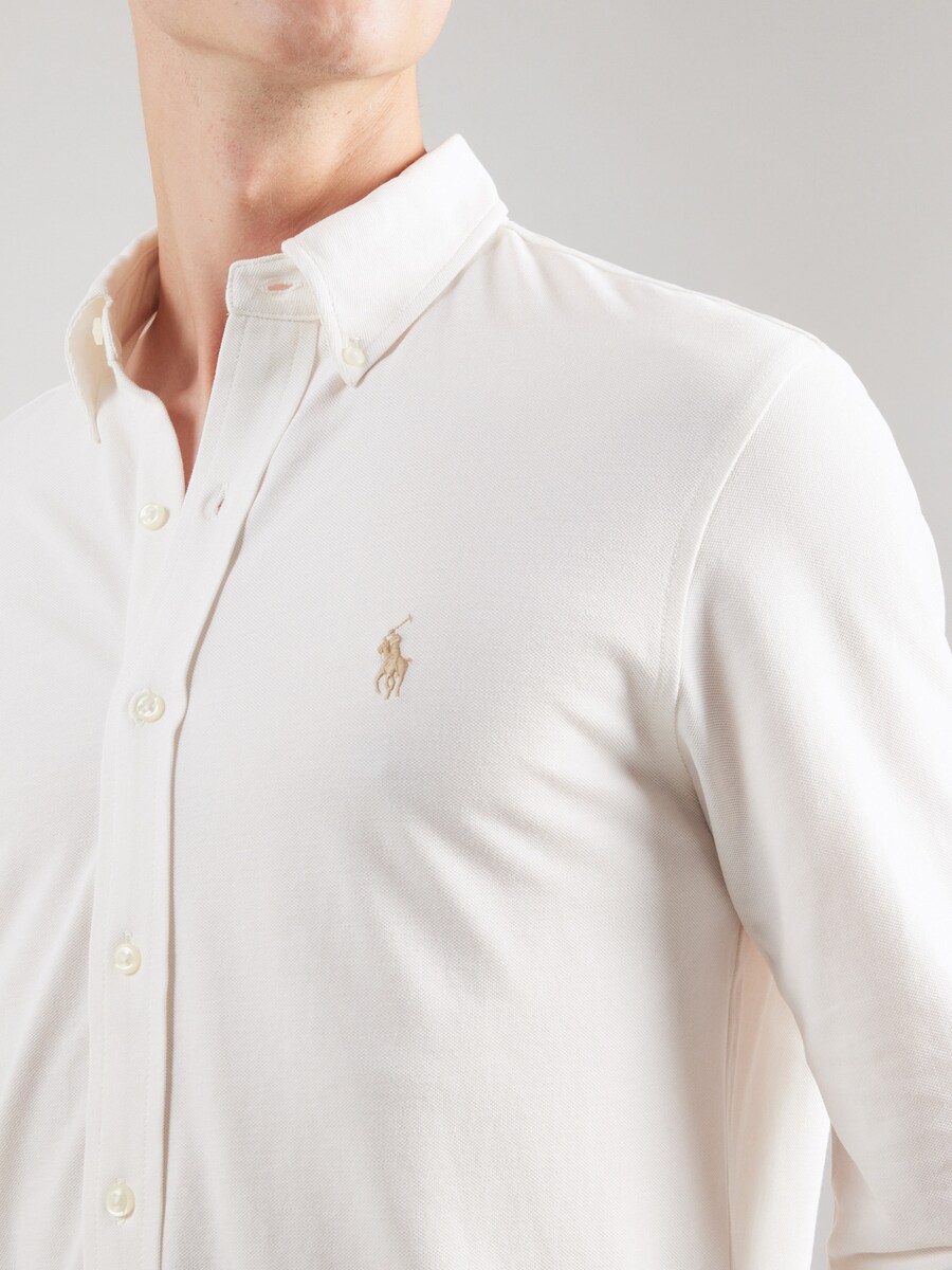 Рубашка на пуговицах классического кроя Polo Ralph Lauren, кремовый — фото 3
