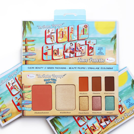 

Палитра теней для век, 10 г TheBalm, Gold Coast Face Palette, The Balm, разноцветный