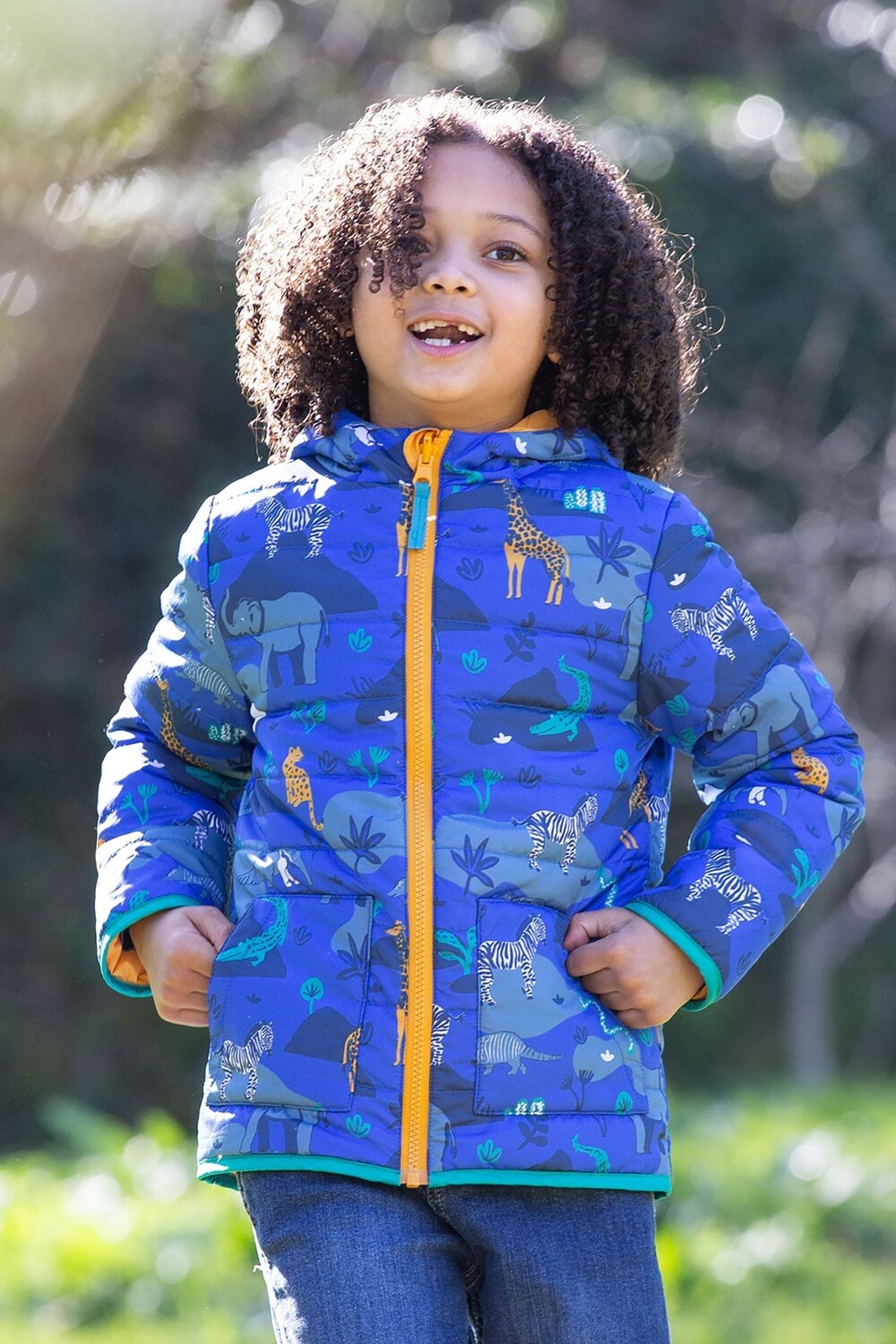 

Двухсторонняя теплая куртка для бега Frugi, синий