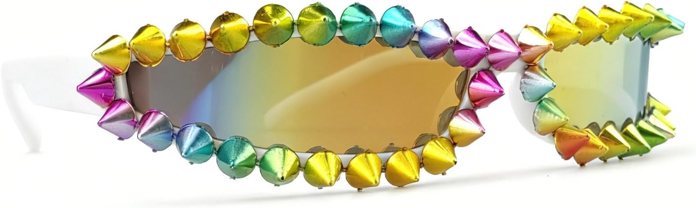 

Laureles Модные футуристические солнцезащитные очки с заклепками для женщин, солнцезащитные очки в стиле Y2K с обтекаемой формой для мужчин, спортивные солнцезащитные очки, C1