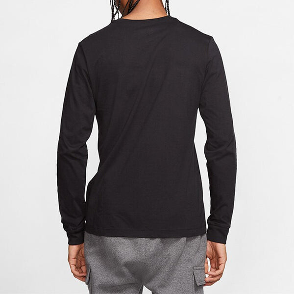 Футболка sportswear futura icon logo printed casual collar long sleeved male black Nike, черный — фото 4