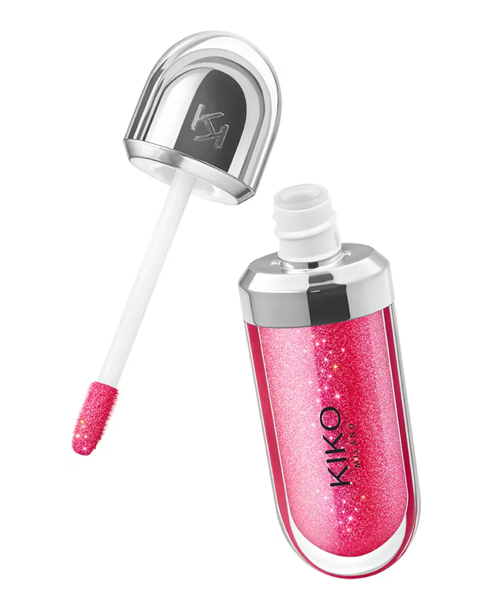 Увлажняющий блеск для губ 3D эффект Hydra Lipgloss Kiko Milano, 10 Sparkling Strawberry — фото 4