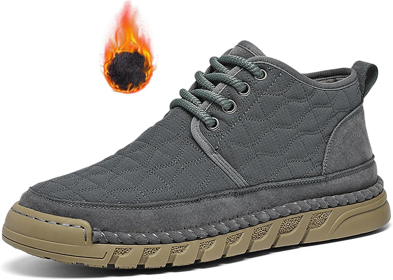 

Мужские повседневные ботинки LOVEHEYNEW из холщовой ткани с шнуровкой, модные, с ручной прострочкой, просторные, удобные, с мягкой подошвой, утепленные мехом, для снега, осенне-зимние, для активного отдыха, с противоскользящей подошвой, серый