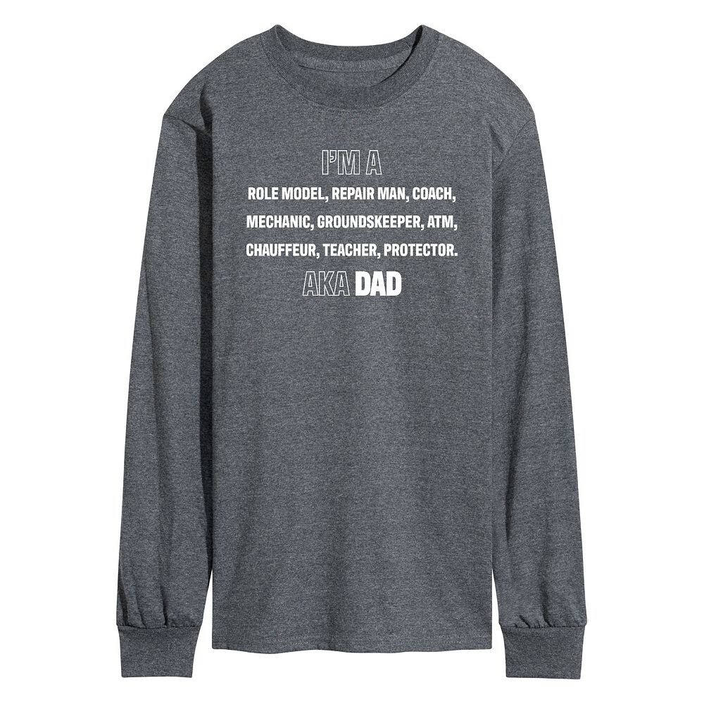 

Мужская футболка с длинными рукавами и рисунком I'm A Dad List Licensed Character, цвет Heather Charcoal