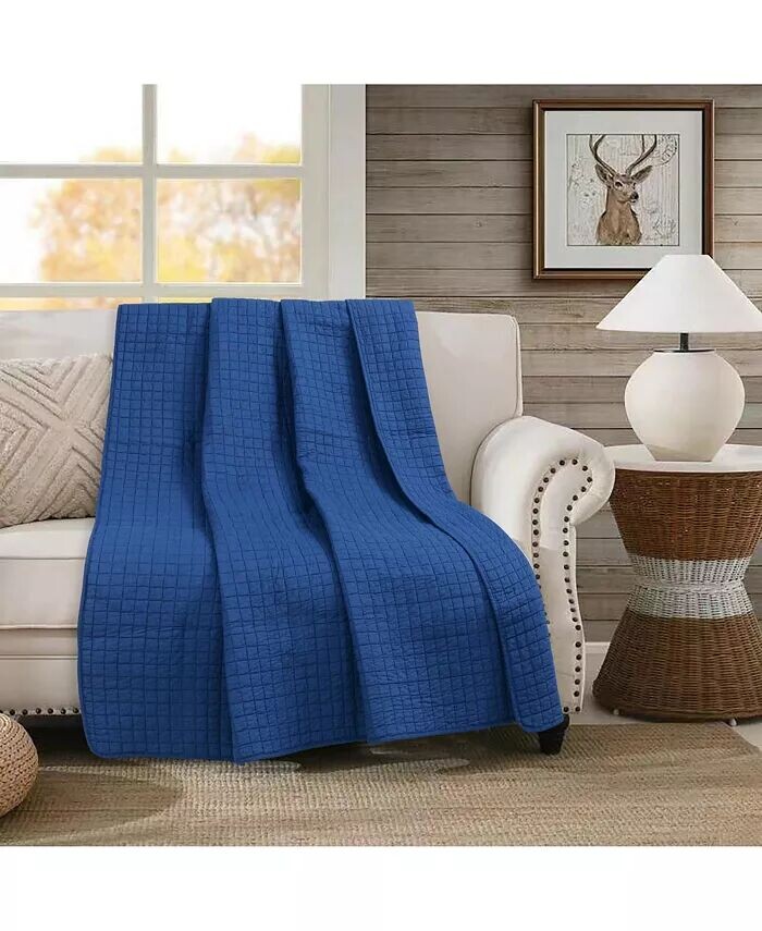 

Стеганое одеяло из 100% хлопка размером 50 x 60 дюймов MarCielo, синий