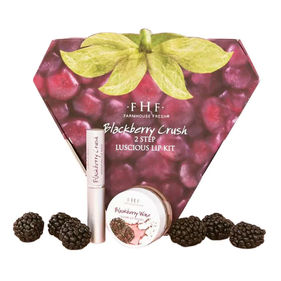 Набор для губ Farmhouse Fresh Blackberry Crush 2-Step Luscious Lip Kit Подарочный набор по уходу за кожей 813439013752
