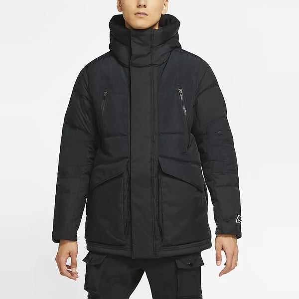 Пуховик Nike Sportswear Down-fill Sports Outdoor hooded Stay Warm Down Jacket Black, черный — фото 4