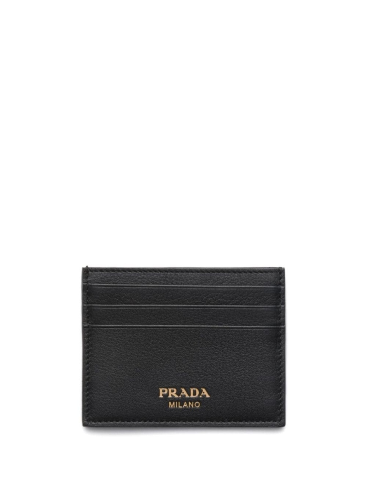 

Prada кожаный держатель для карт с логотипом, черный