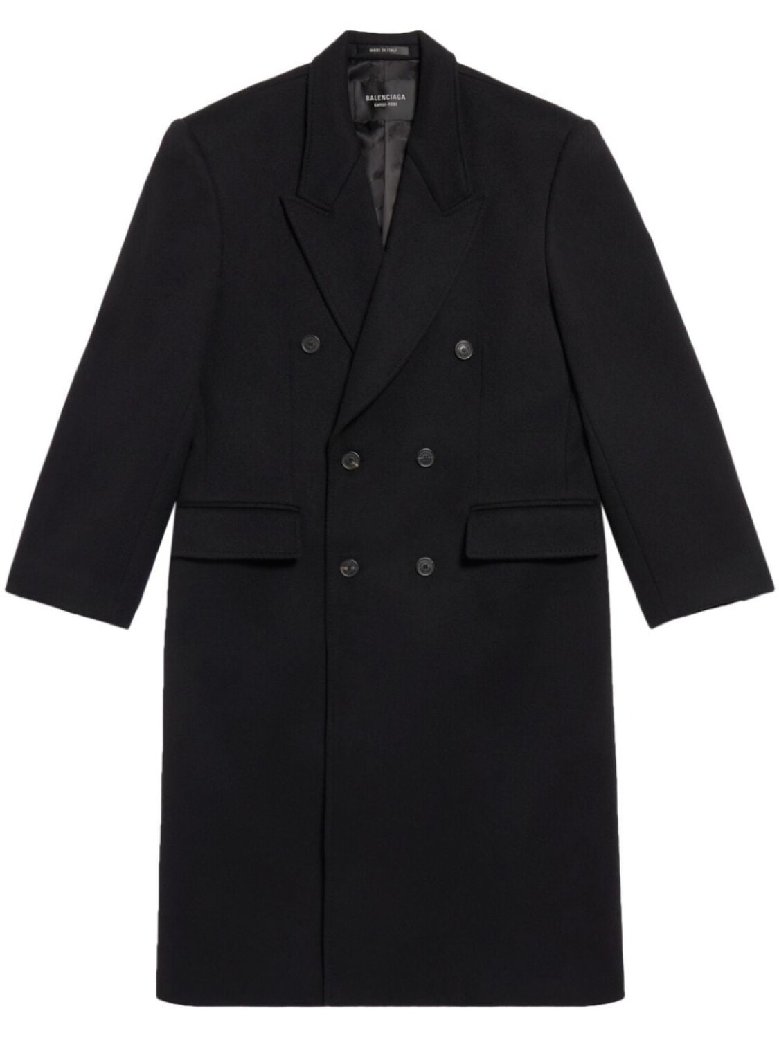 

Balenciaga double-breasted wool coat, черный