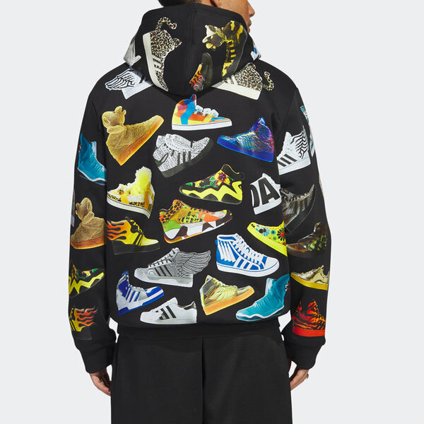 Толстовка adidas Jeremy Scott Archive Hoodie 'Black', черный — фото 4