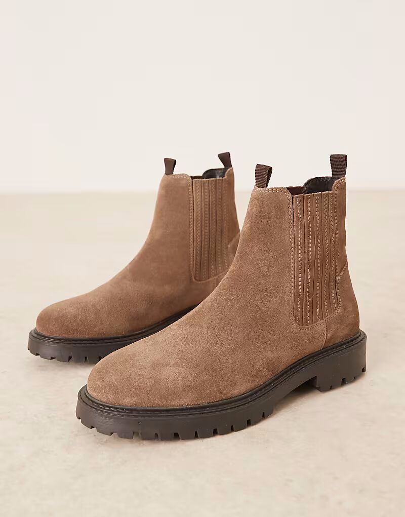 

Ботинки челси из светло-коричневой замши со скрытой ластовицей Asos Design