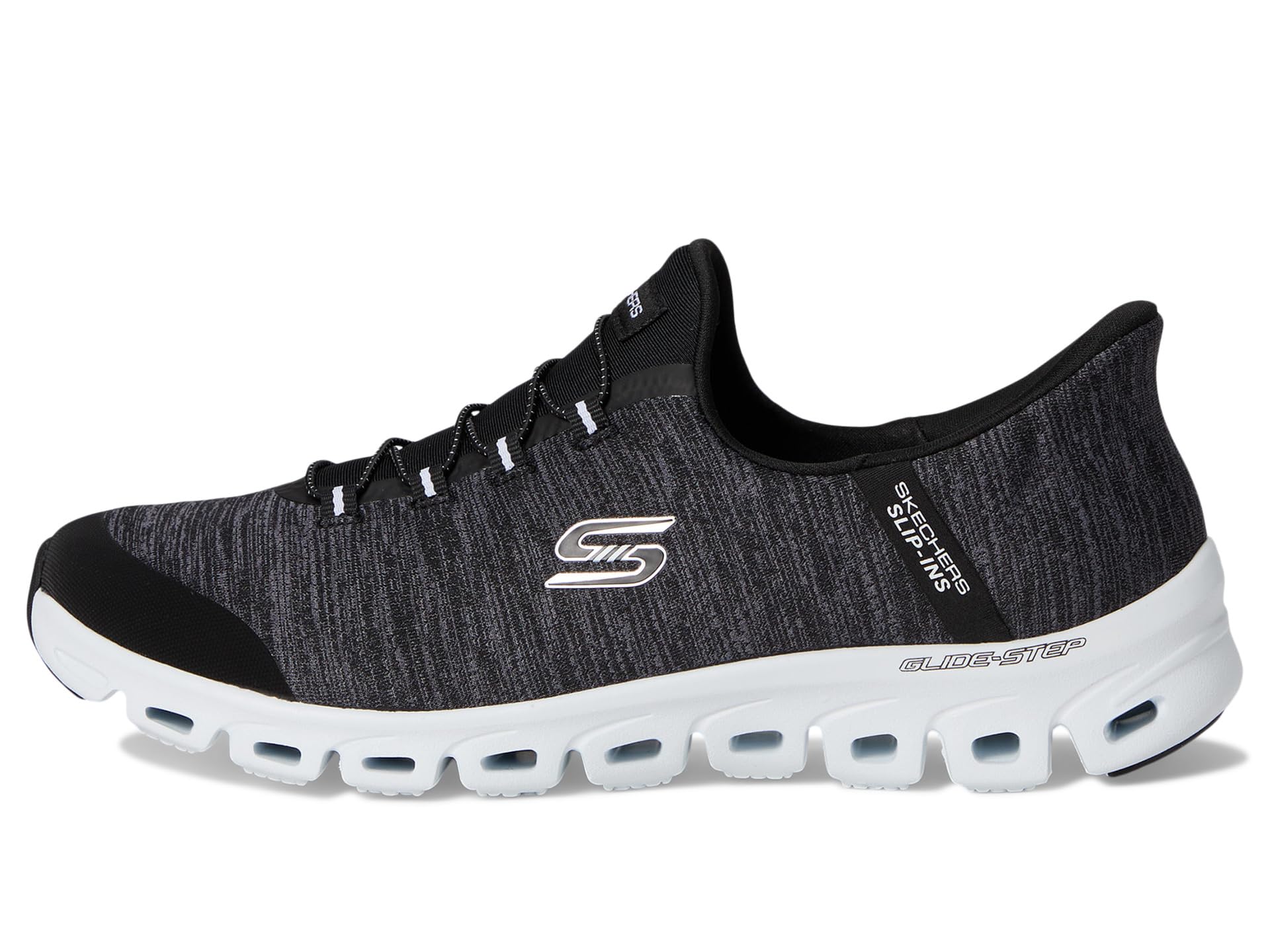 Кроссовки SKECHERS Glide Step Peak Hands Free Slip-Ins, Black White — фото 4