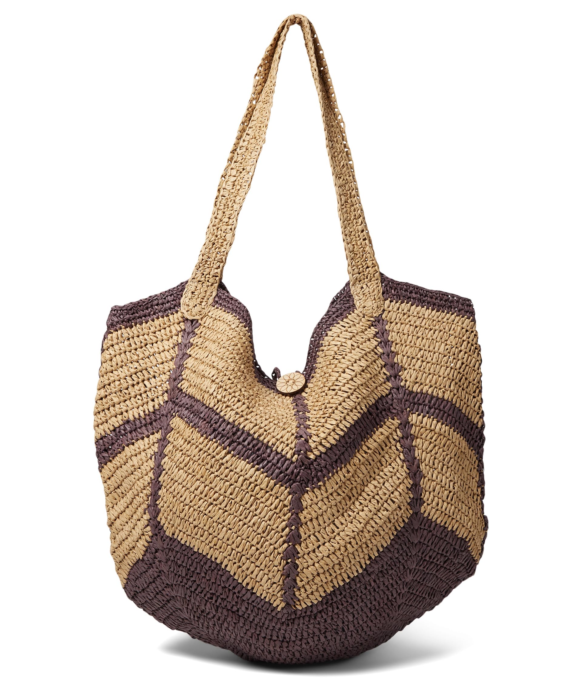 

Сумка-тоут Free People Mykonos Straw Tote, цвет Espresso Combo