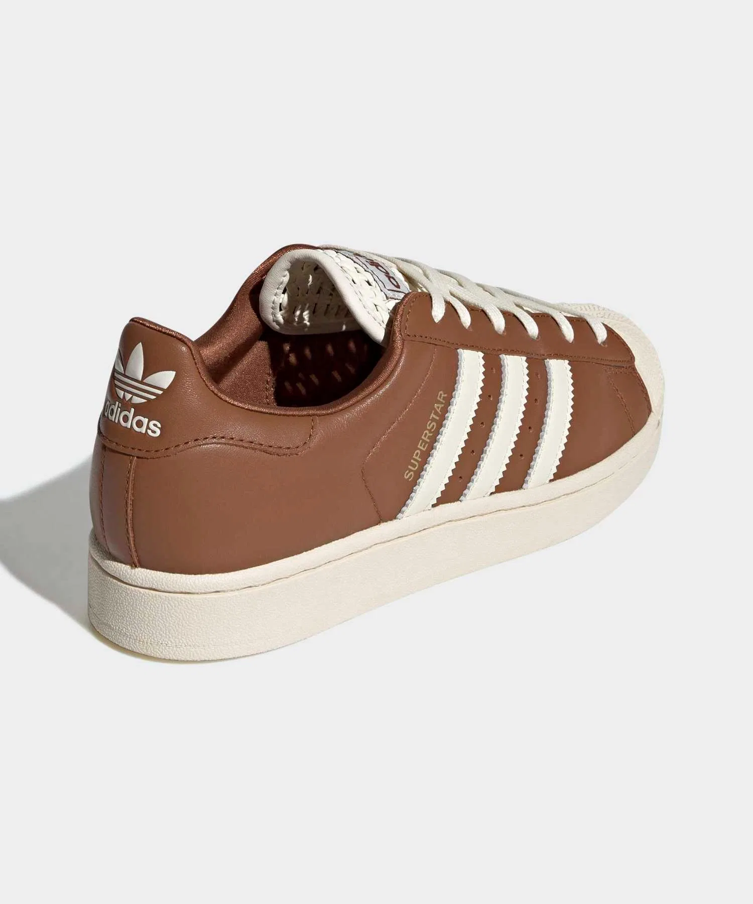 Унисекс кроссовки из натуральной кожи Superstar II adidas коричневые — фото 4