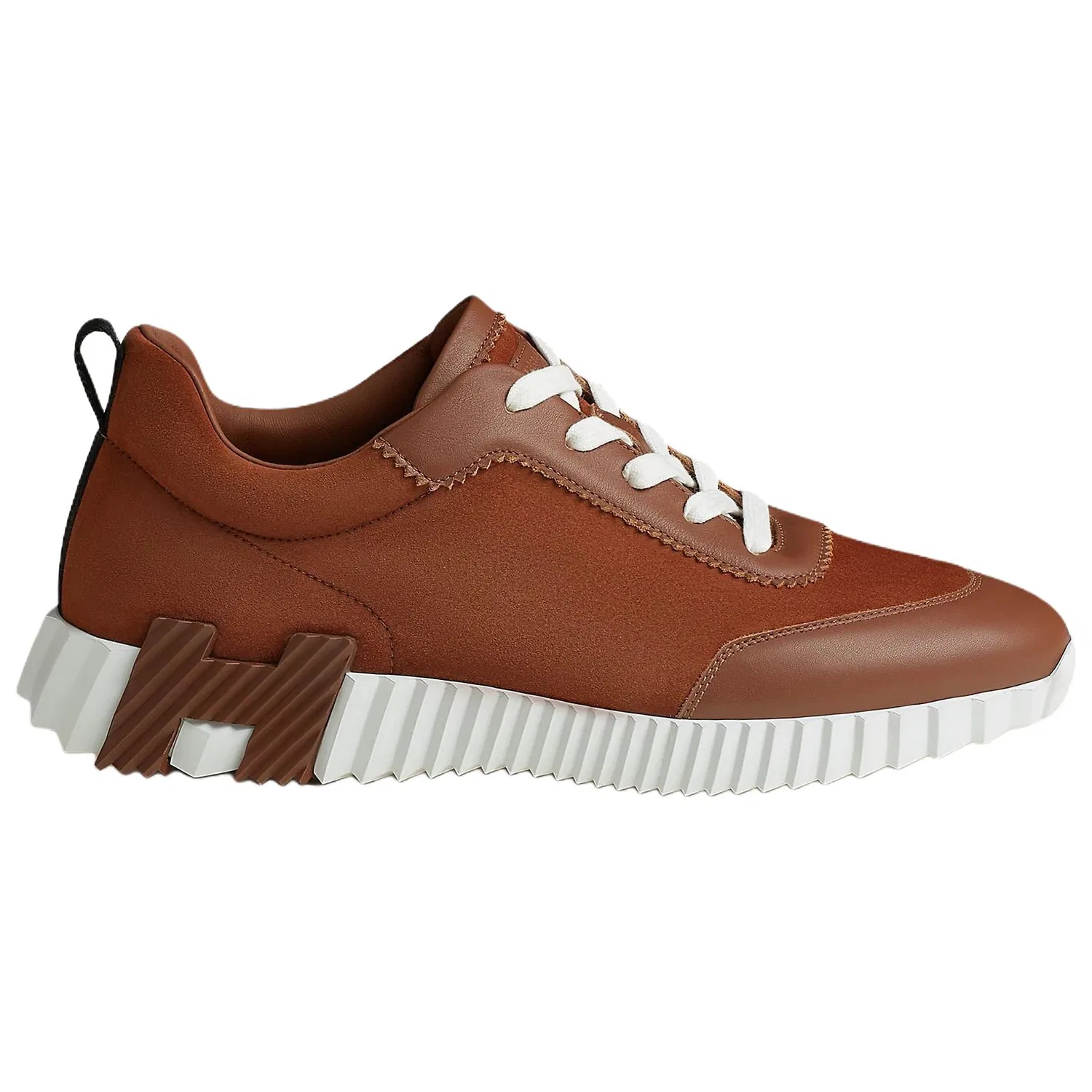 Кроссовки низкие 4см Hermes Brown — фото 3