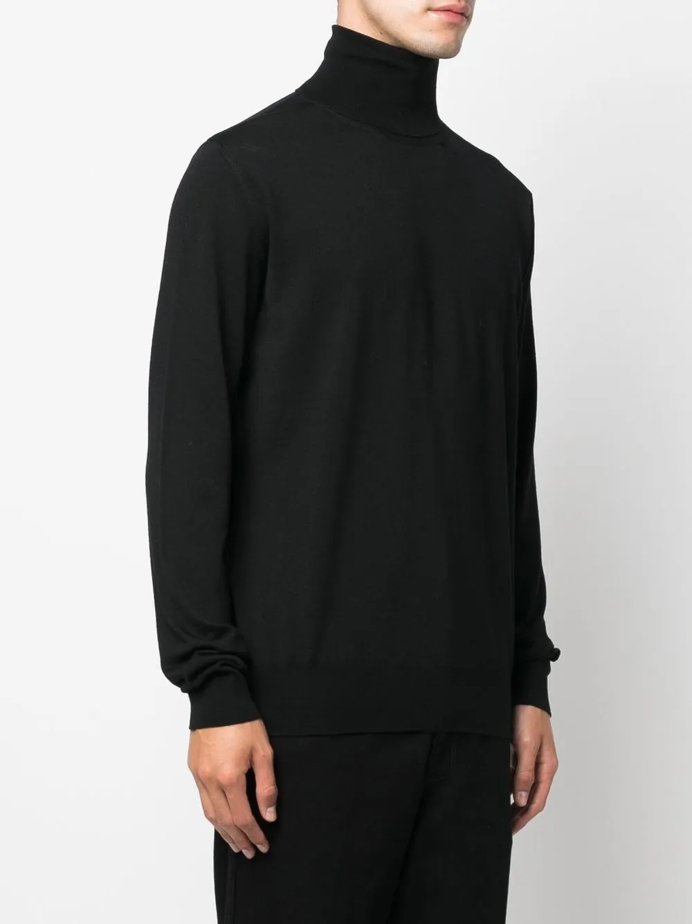 Джемпер тонкой вязки с высоким воротником JIL SANDER, черный — фото 3
