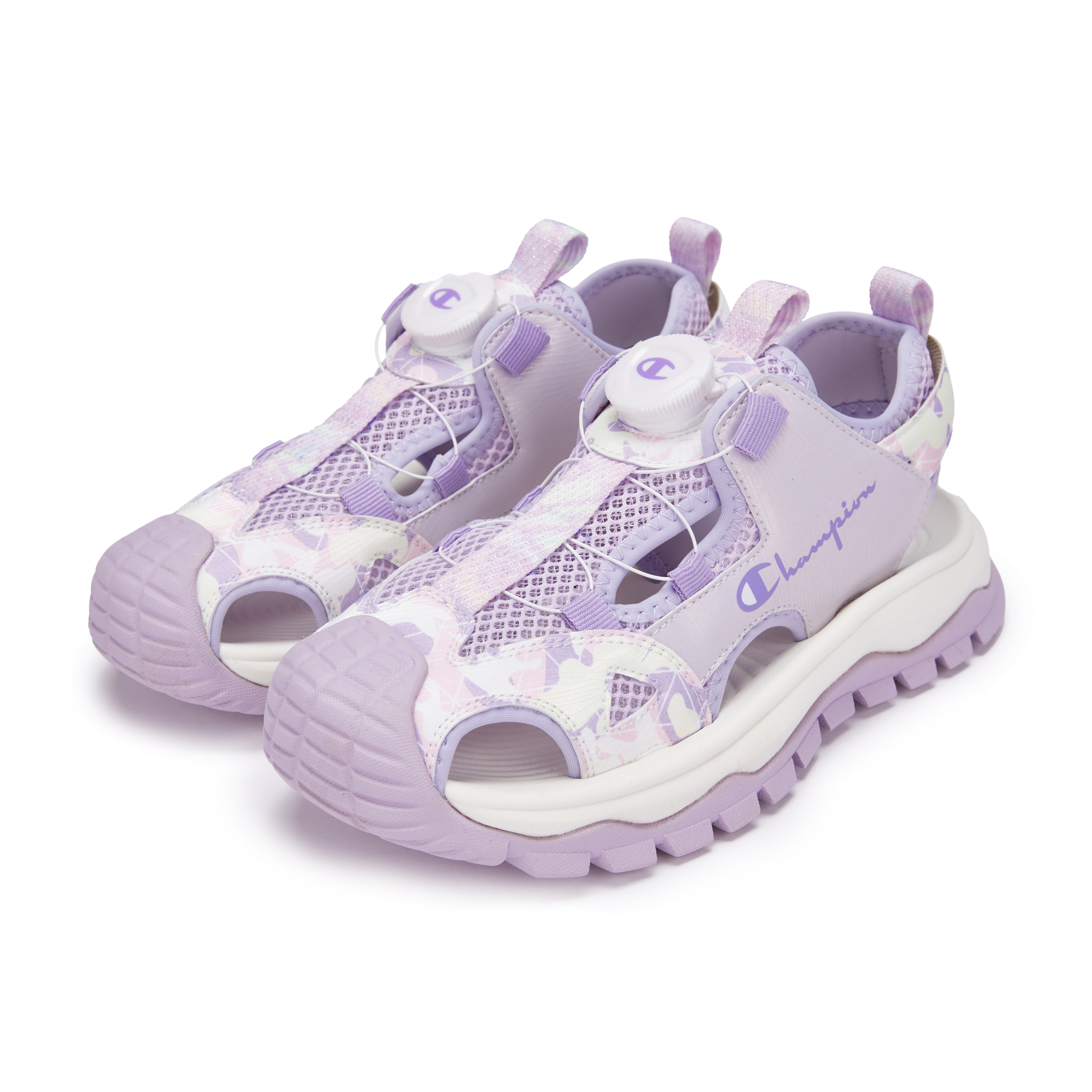 Детские сандалии с камуфляжным принтом Shell Shoes Kids' Champion Kids, фиолетовый — фото 2
