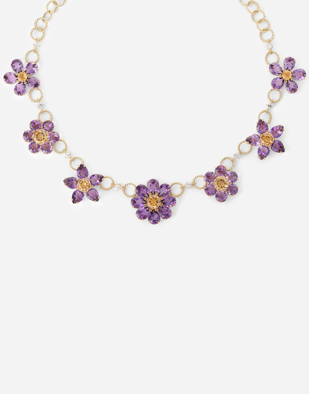 Ожерелье spring из желтого золота 18 карат с аметистами, цитринами и сапфирами Dolce & Gabbana, золото — фото 2