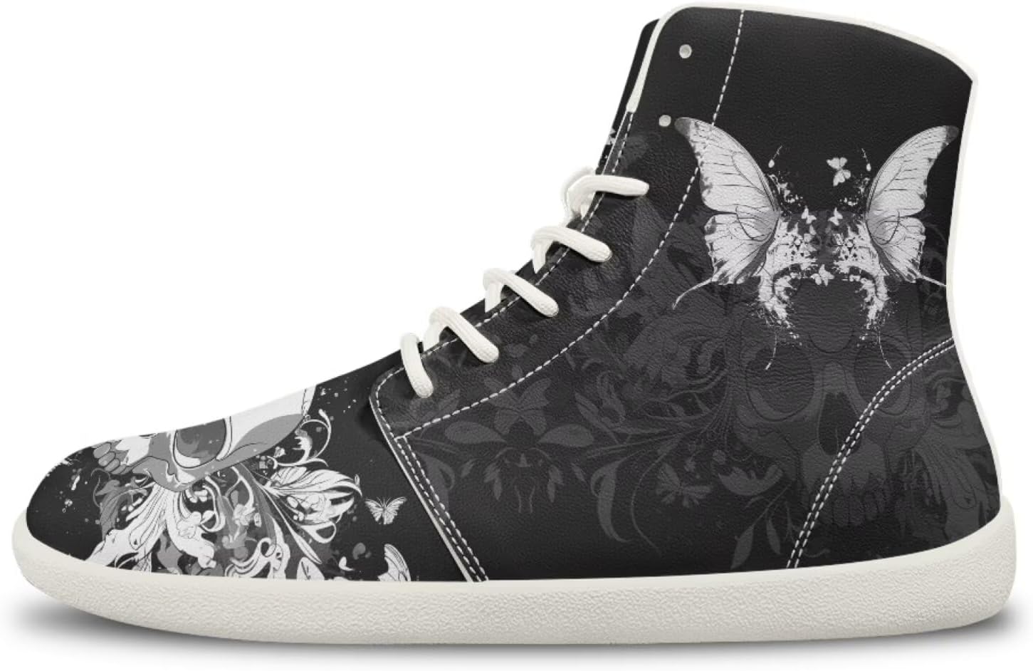 

Мужские кроссовки с черепом, высокие средней посадки, спортивные для бега, тенниса и активного отдыха, с ремешком Ecaestolph, черный