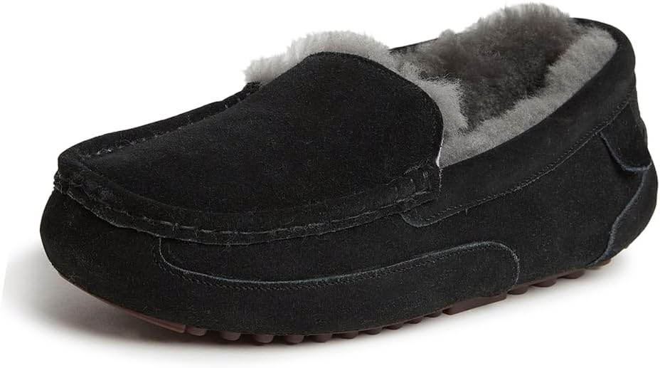 

Мужские мокасины Fireside By Dearfoams Melbourne из натуральной овчины, лоферы из пеноматериала с эффектом памяти, домашние тапочки без шнурков, черный