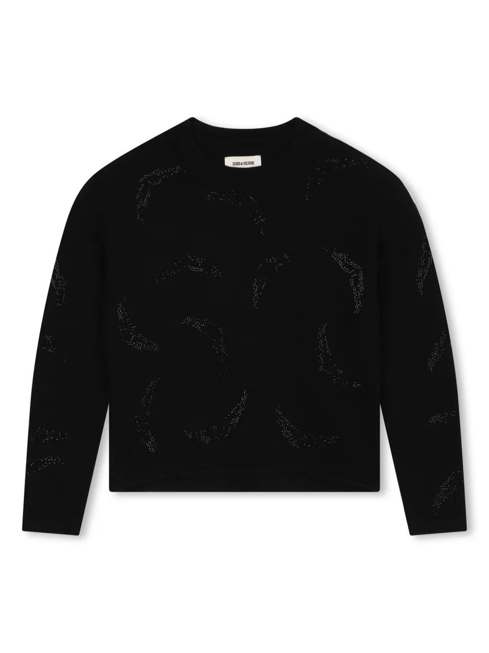 

Свитер с круглым вырезом Zadig & Voltaire Kids, черный