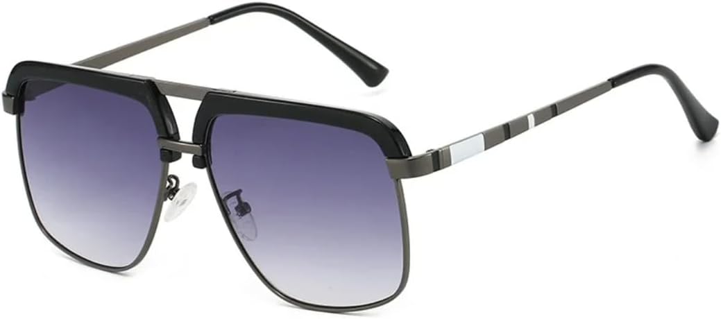 

Роскошные женские солнцезащитные очки с градиентным переходом цвета черепаховой панцири, овальной формы, ретро-оправа с двойной перемычкой, универсальные мужские очки с защитой от УФ-излучения UV400 UATXTAU, Black Grey