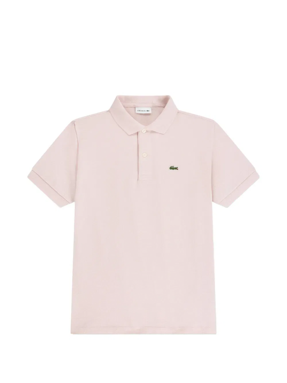 Хлопковая рубашка-поло с коротким рукавом и логотипом Lacoste Kids, розовый