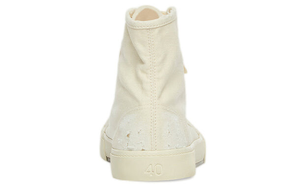 Кроссовки paris high top sneakers 'white destroyed cotton and white sole' Balenciaga, белый — фото 4