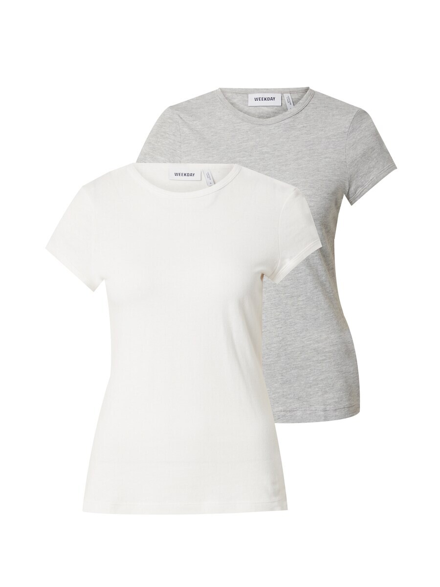 

Футболка WEEKDAY Milly, цвет mottled grey/White