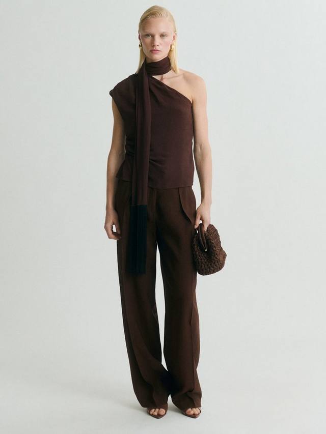 

Брюки с плиссированными деталями Grace Mango, Dark Brown