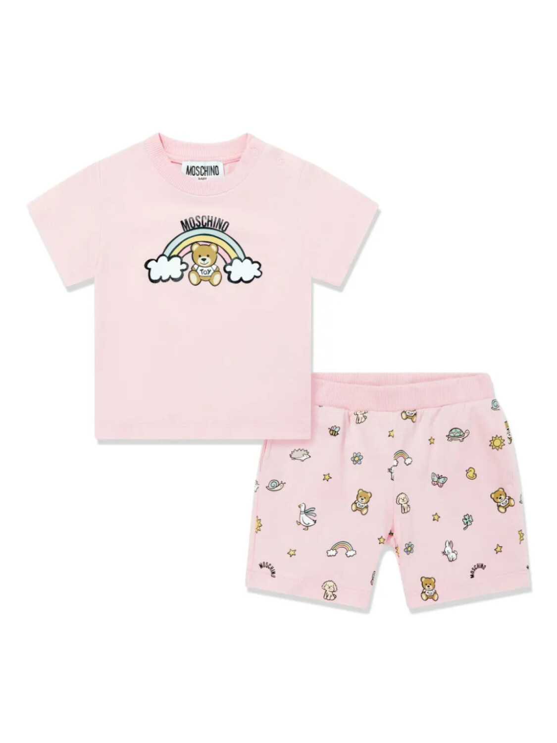 

Moschino Kids комплект шорт с графическим принтом, розовый