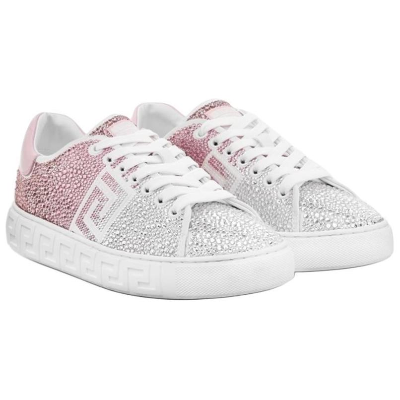 VERSACE Женские кроссовки Greca Low Top для скейтбординга розовые — фото 4