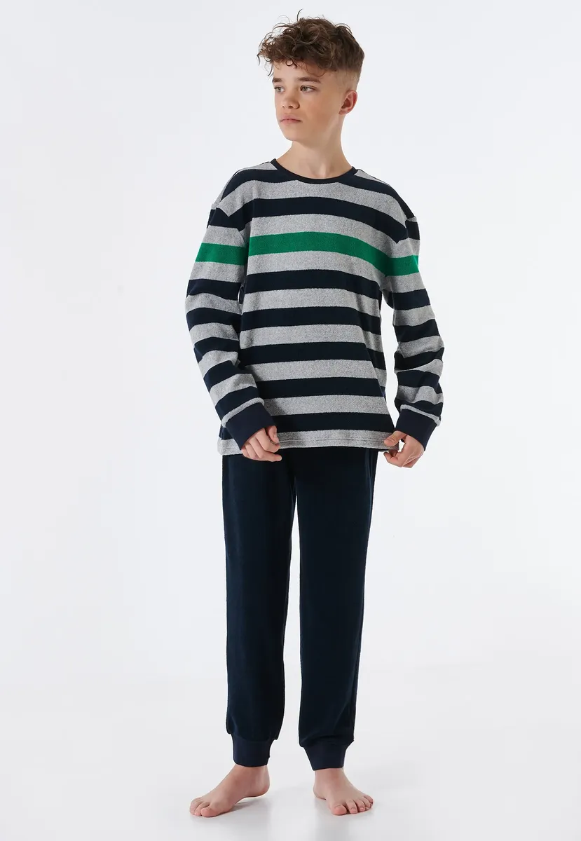 

Пижама Schiesser "Teens Nightwear" с полосатой рубашкой с длинными рукавами, серый