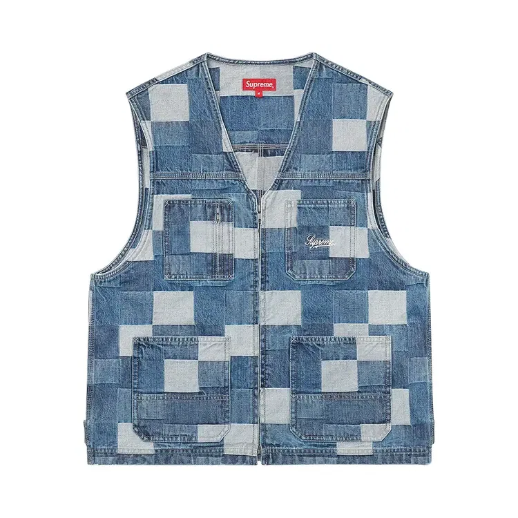 Жилет с нашивками Supreme, синий