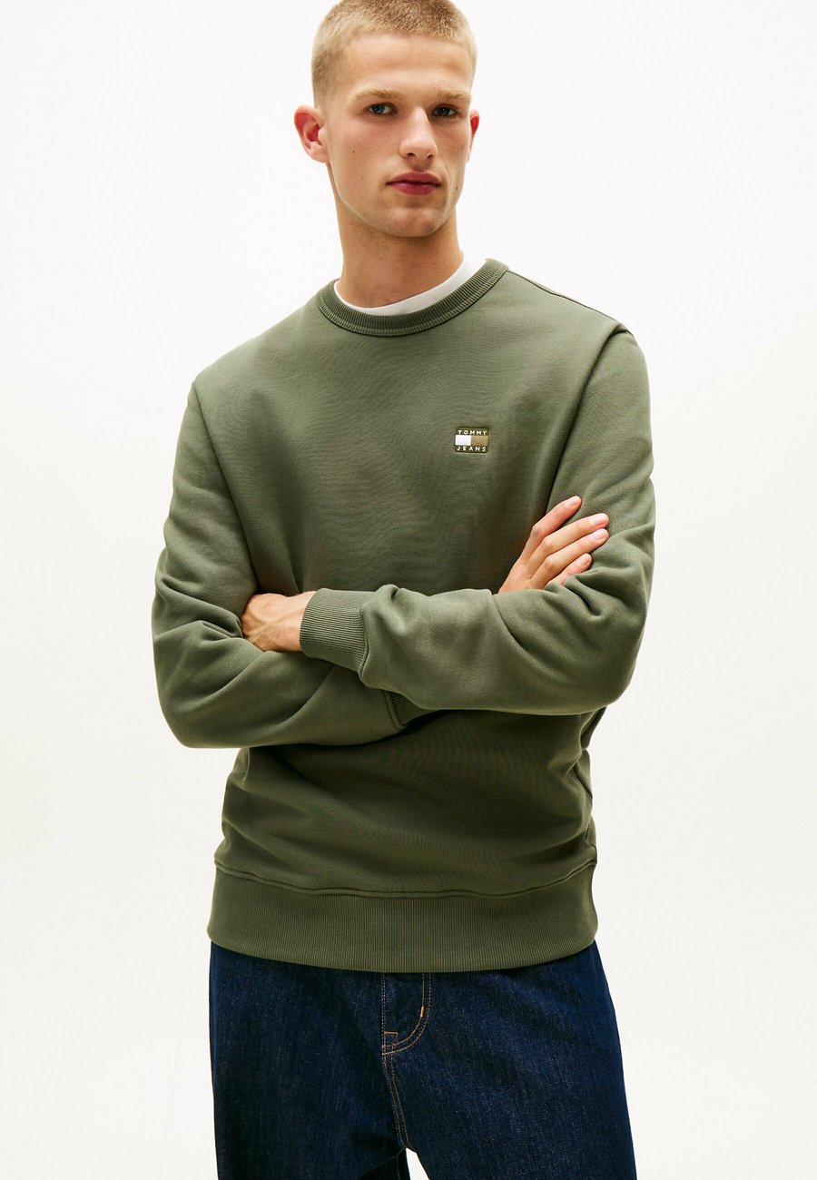 

Толстовка Tommy Jeans BADGE CREW EXT, Pewter Green Tonal/Green