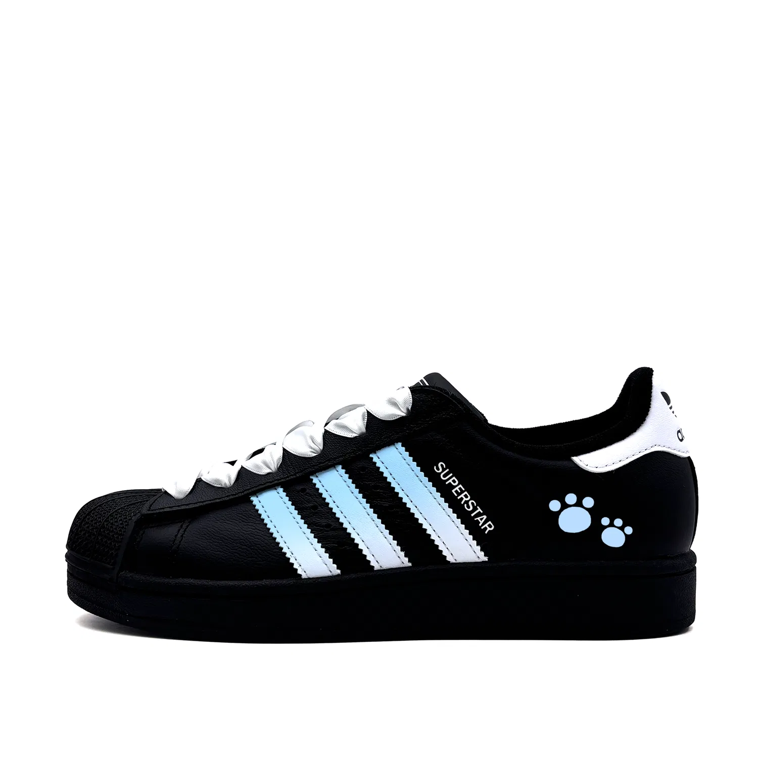 Кроссовки для скейтбординга Superstar 2 Light Blue Claw Leather Low top Kids' Skateboarding Shoes Blue Black Teenagers Adidas Originals