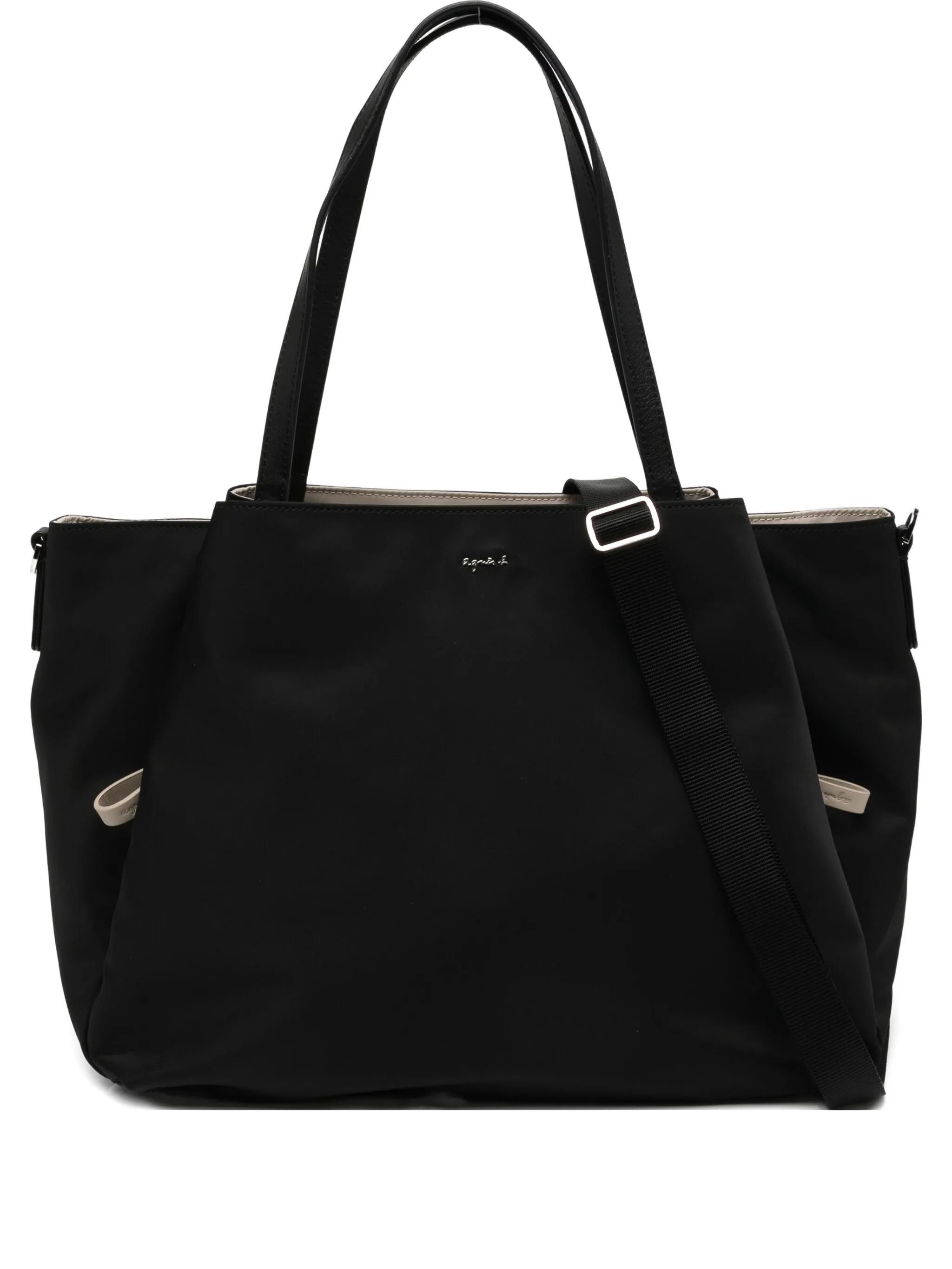 

Сумка-тоут с ручкой и ремнем Agnès B., черный