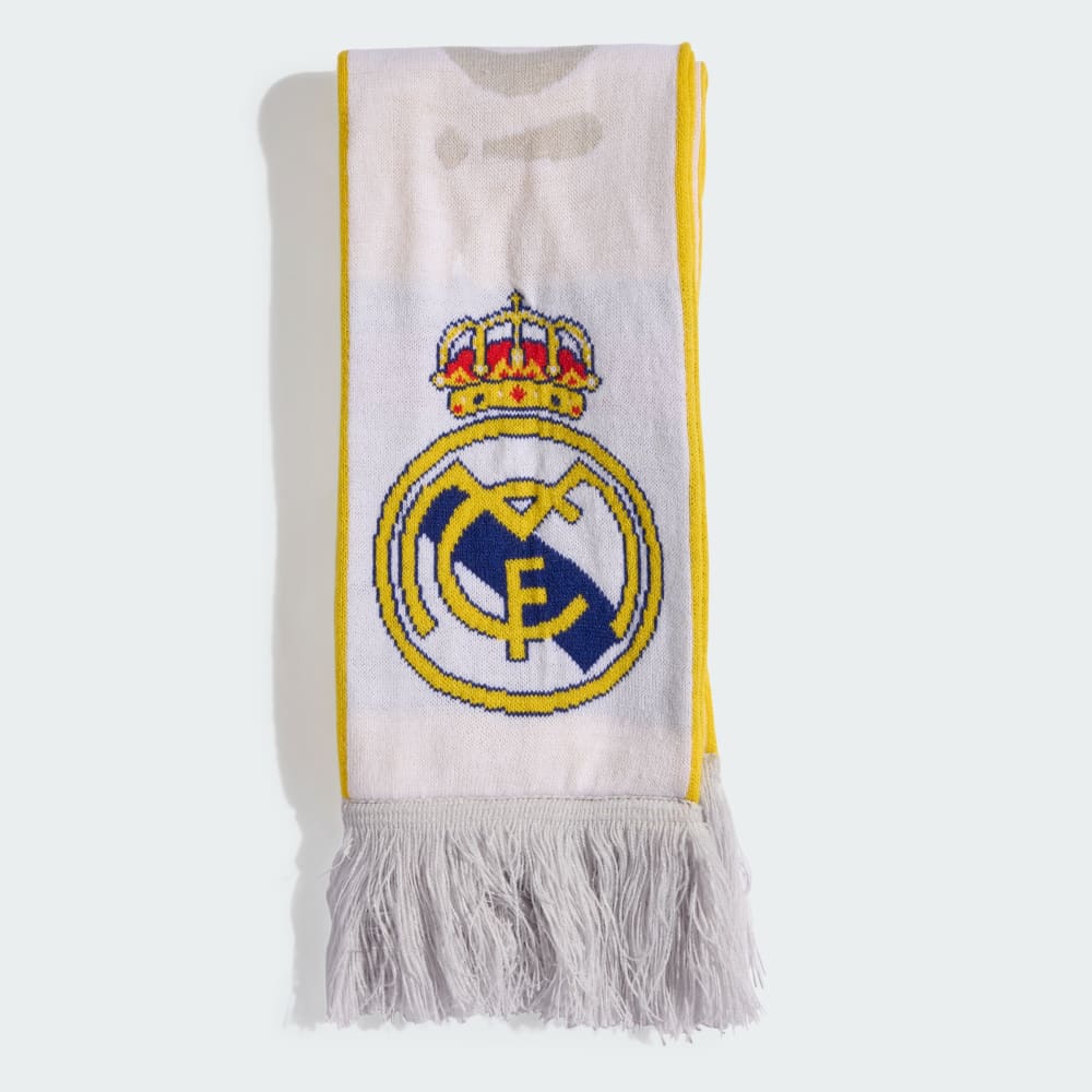 

Шарф Adidas Real Madrid Home Scarf, цвет White/Bold Gold/Light Solid Grey