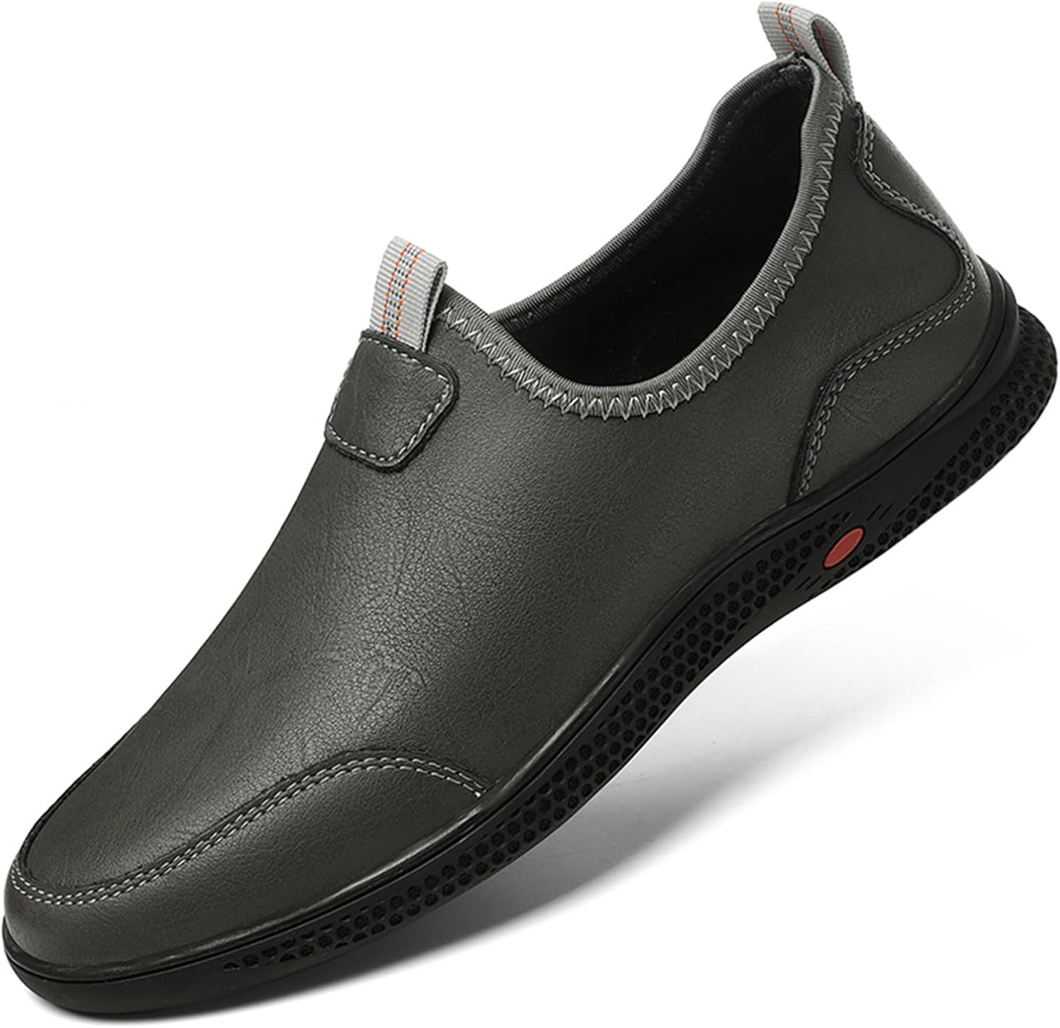 

Мужские ретро кроссовки из премиальной кожи, мужские повседневные кроссовки, стильные мужские слипоны для прогулок и вождения Abborora, серый