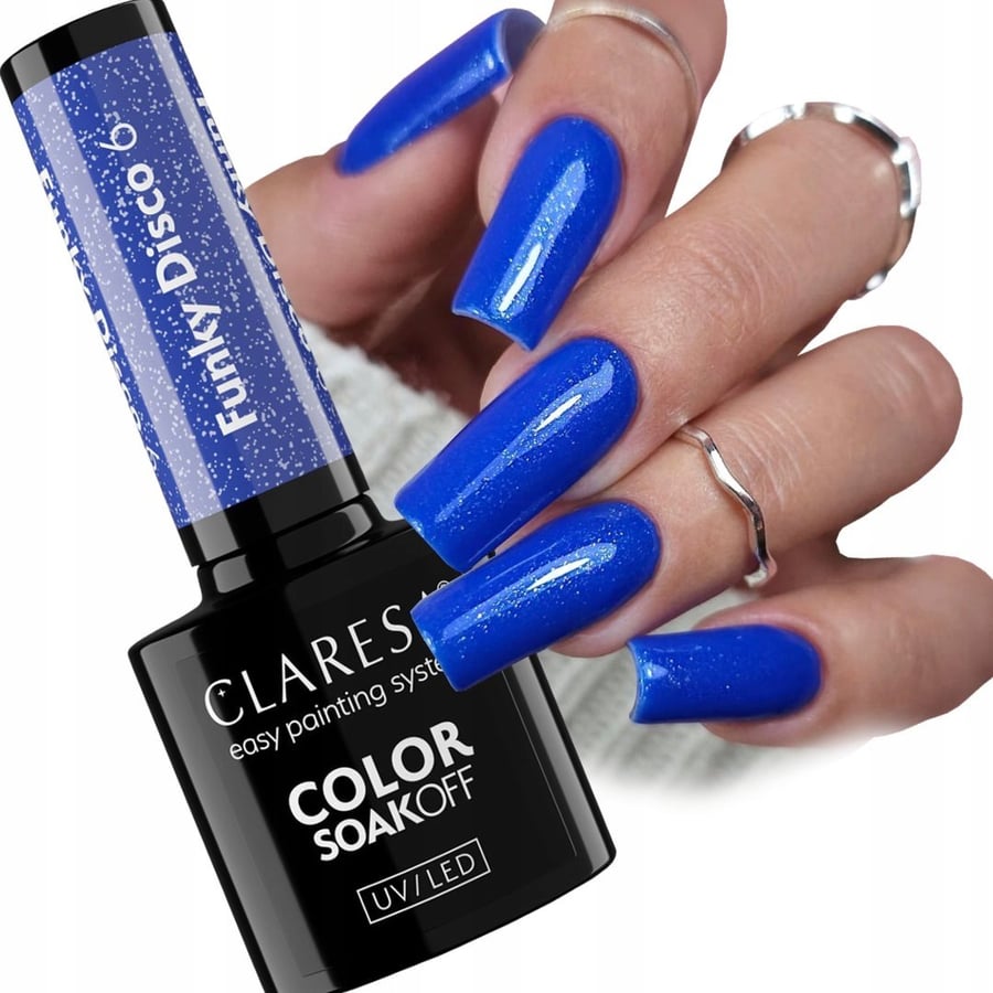 

Claresa Funky Disco 6 Blue Beat Hybrid Nail Polish Cobalt Blue Puderek
