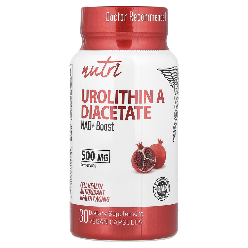 

Nutri, Уролитин А диацетат, 500 мг, 30 веганских капсул (250 мг в 1 капсуле)