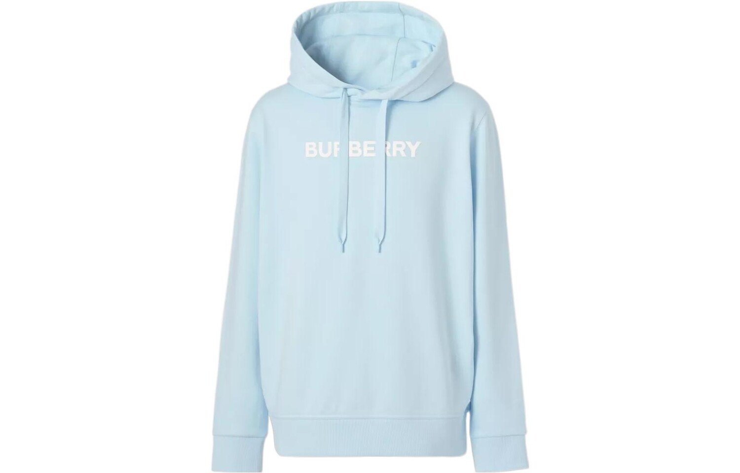 

Хлопковая толстовка с капюшоном и логотипом Burberry, светло-голубой