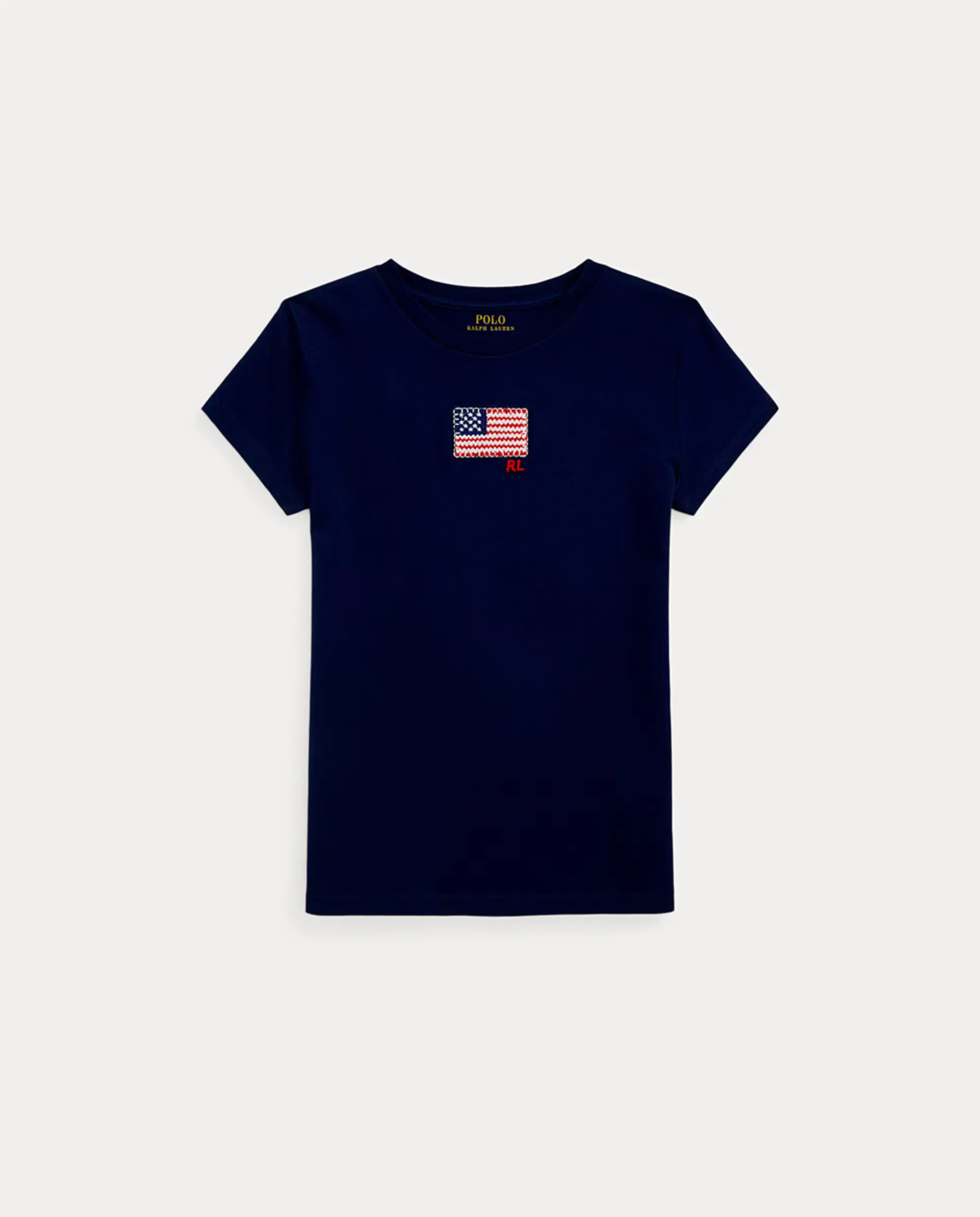 

Детская хлопковая трикотажная футболка с флагом Polo Ralph Lauren, темно-синий