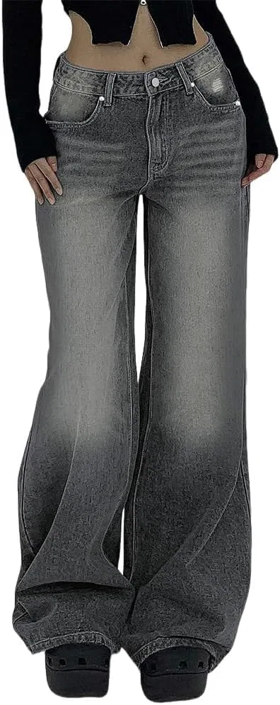Джинсы клеш, High Waist Bootcut Jeans, серый