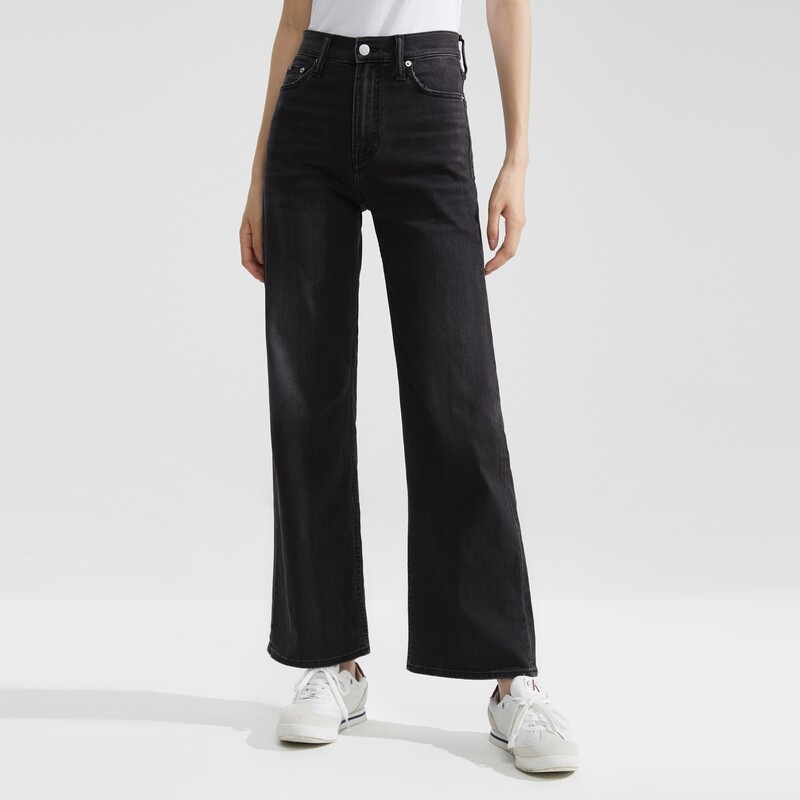 

Джинсы женские Calvin Klein Jeans с высокой талией и широкими штанинами, черный