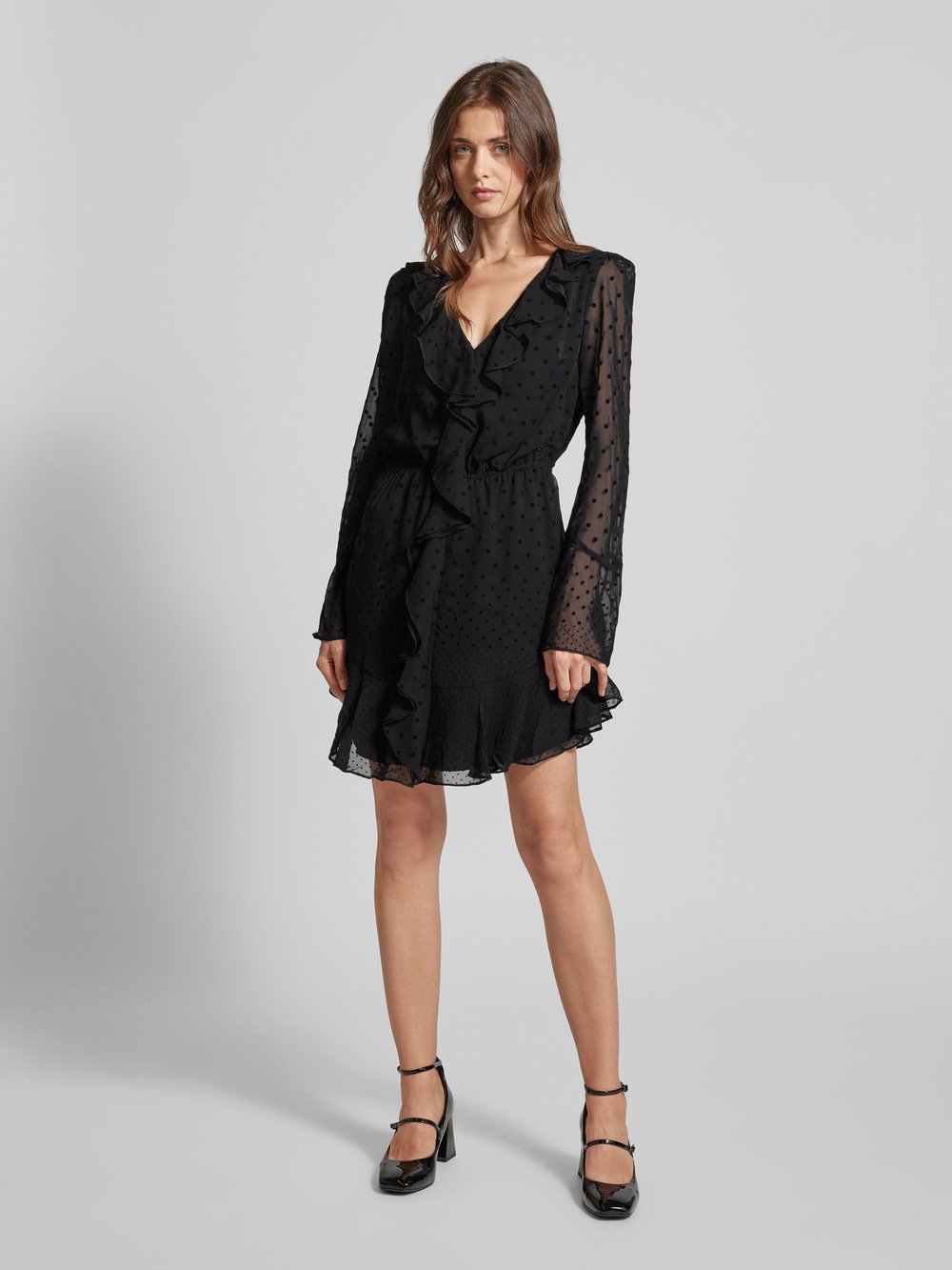 

Мини-платье с воланами модель 'OLYMPE' Guess, черный