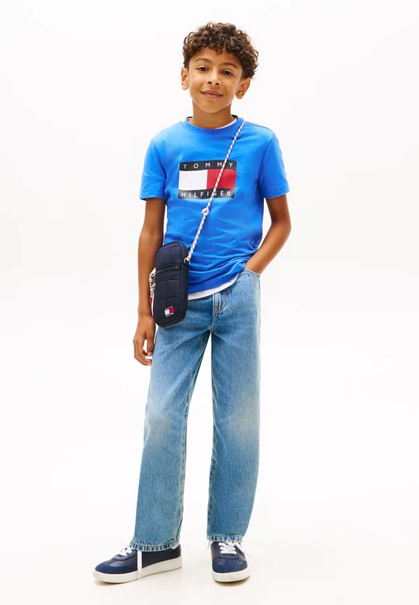 Футболка с круглым вырезом и принтом в виде волнистого флага Tommy Hilfiger, Empire Blue — фото 2