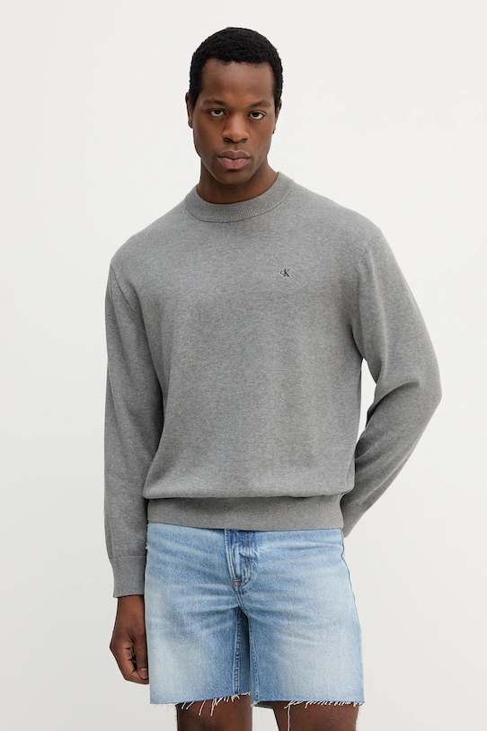 

Хлопковый свитер Calvin Klein Jeans, серый